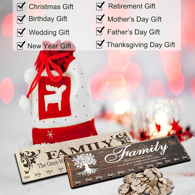 Birthday Gifts for Grandma, Family Birthday Tracker Reminder Calendar Board - Image 3