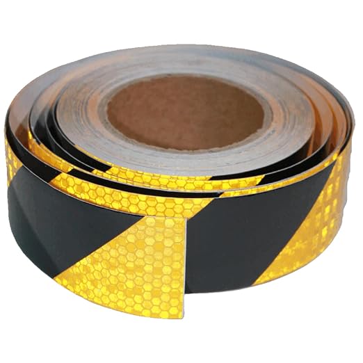 Yellow Black Reflective Tape 2 inch X 66 feet, Outdoor Waterproof Hazard by tuyrchu