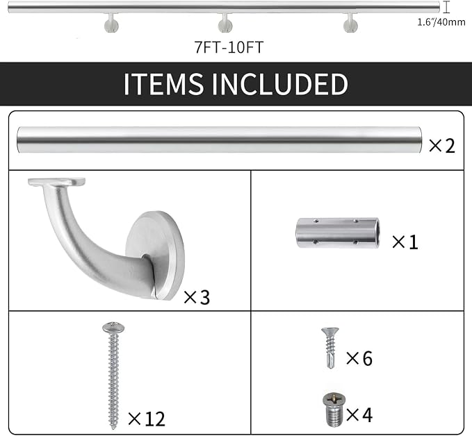 15FT Modern Aluminum Handrail Set, handrails - Image 3
