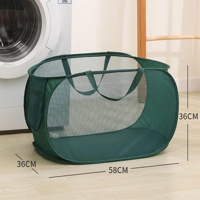 2 Pcs Mesh Popup Laundry Hamper, Opening Laundry Basket, Popup Laundry Basket - Field & Grace