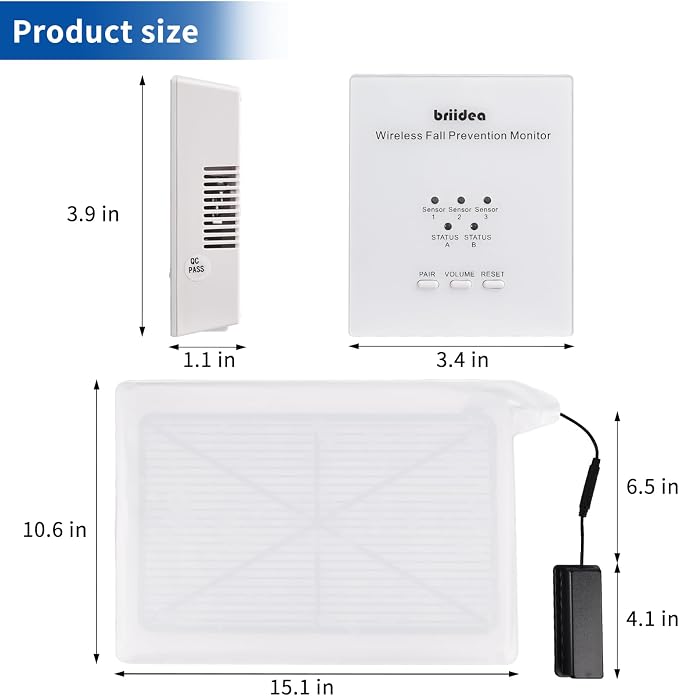 Briidea Wireless Chair Alarm for Elderly Dementia Patients, Fall Prevention - Image 6