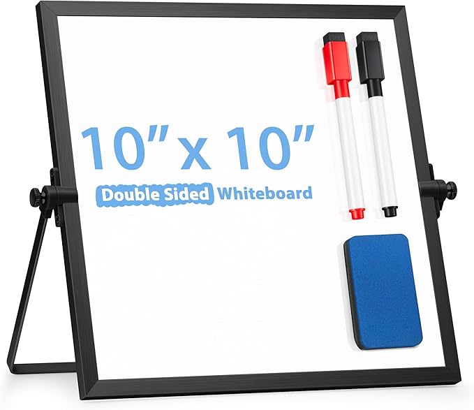 ARCOBIS Small WhiteBoard with Stand 10" X 10", Magnetic Double-Sided Dry Erase by ARCOBIS
