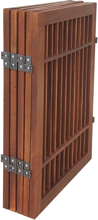 Pet Dog Gate Strong and Durable Freestanding Folding Acacia Hardwood Portable - Image 6