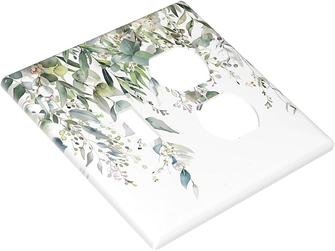 Sage Green Watercolor Eucalyptus Leaves Floral Flowers Wallplates 1 Toggle 1 - Image 3