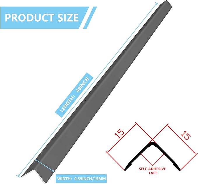 10pcs 48"L*0.59"W Aluminum Self-Adhesive Wall Corner Protectors, Wall Furniture - Image 3