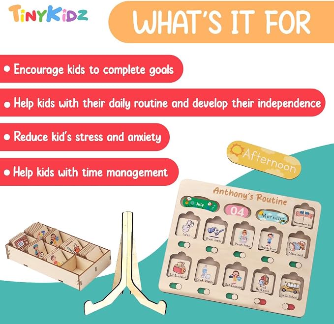Personalized Wooden Daily Routine Chart, Visual Schedule, Routine Chart - Image 4