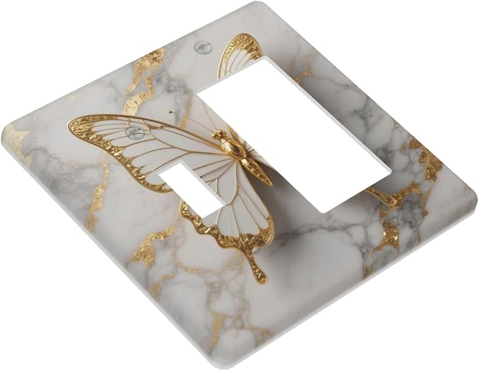 Gold Marble Shine Butterfly Abstract Modern Print Outlet Covers 1 Toggle 1 - Image 3