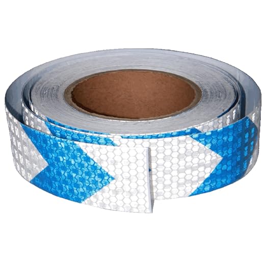 Blue and White Reflective Tape Outdoor Waterproof 1 inch X 66 feet, High by tuyrchu