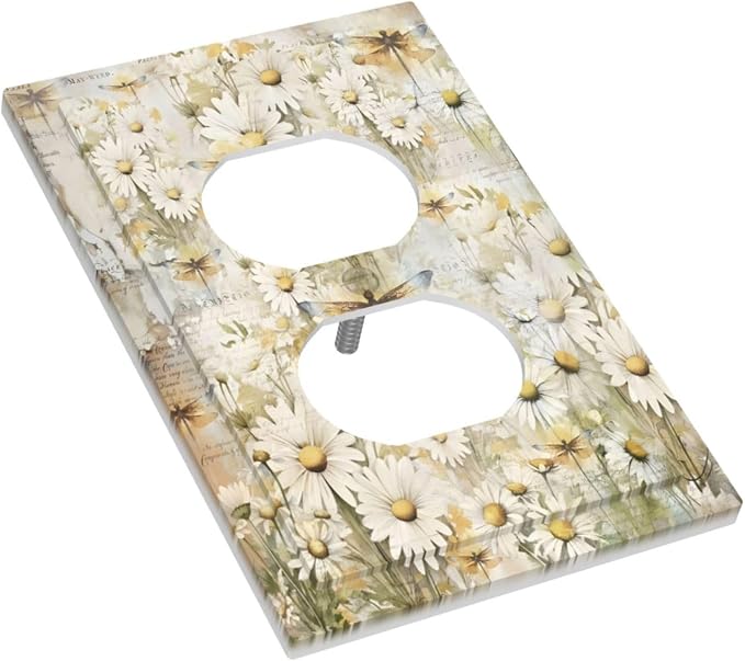Vintage Letter Paper Wildflowers Dragonfly Daisy Floral Outlet Covers 1 Gang - Image 3