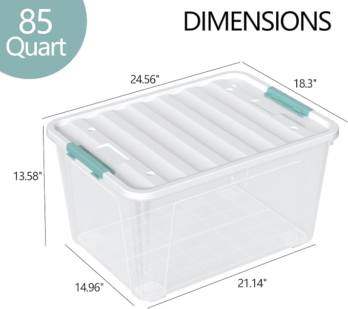 Zopnny Storage Box with Latch Lid, Stackable Durable Christmas Storage - Image 2