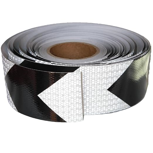Black White Reflective Tape Outdoor Waterproof 3 inch X 166 feet, High by tuyrchu