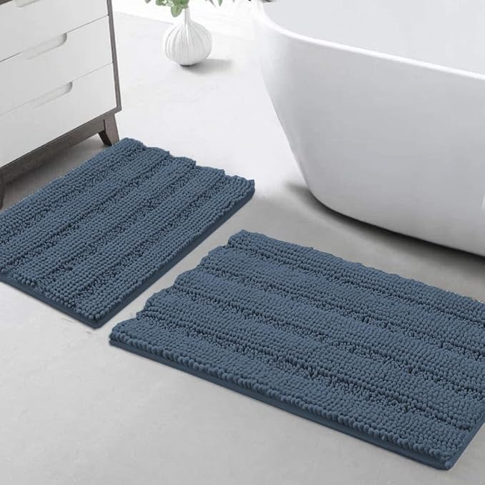 Turquoize Chenille Bathroom Rugs Set Non-Slip Bath Mats Extra Soft and by Turquoize