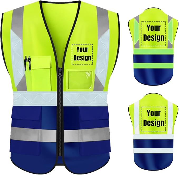 YOWESHOP High Visibility Safety Vest Custom Your Logo Protective Workwear 5 by YOWESHOP