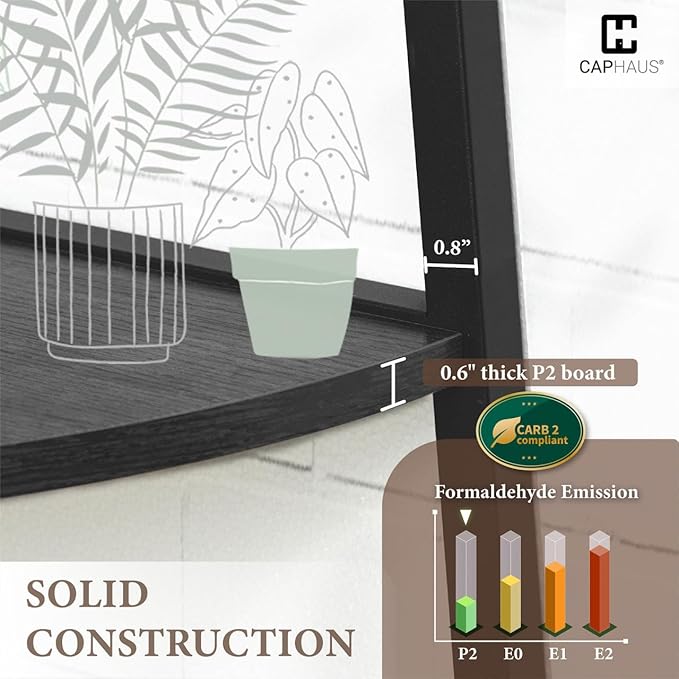 CAPHAUS Tall Corner Shelf Stand, 5-Tier Display Shelves, Ladder Corner Wood - Image 3