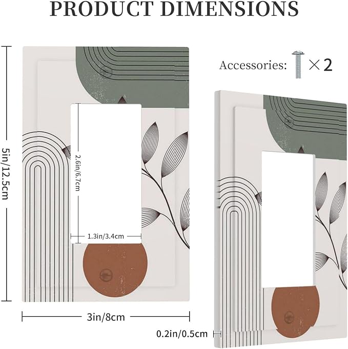 Decorative Outlet Covers Sage Green Boho Nature Art Minimalist Geometric Plant - Image 5