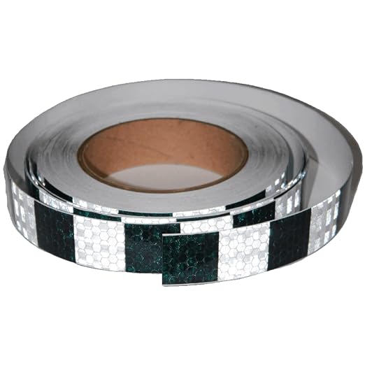 Black White Reflective Tape Outdoor Waterproof 1 inch X 66 feet, High by tuyrchu