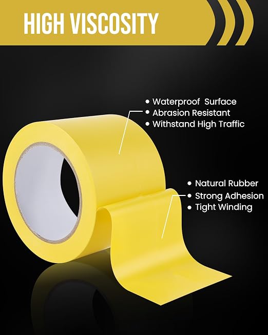 Lichamp 6 Rolls Vinyl Tape, Premium Safety Marking and Traffic Floor Marking - Image 3