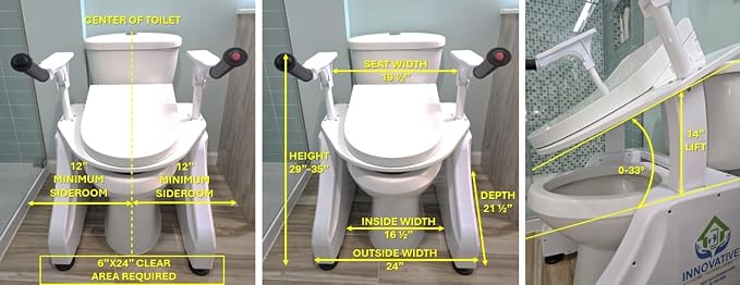 LuxeLift Bidet Powered Toilet Assist Lift Electric Height Adjustable Elevated - Image 9