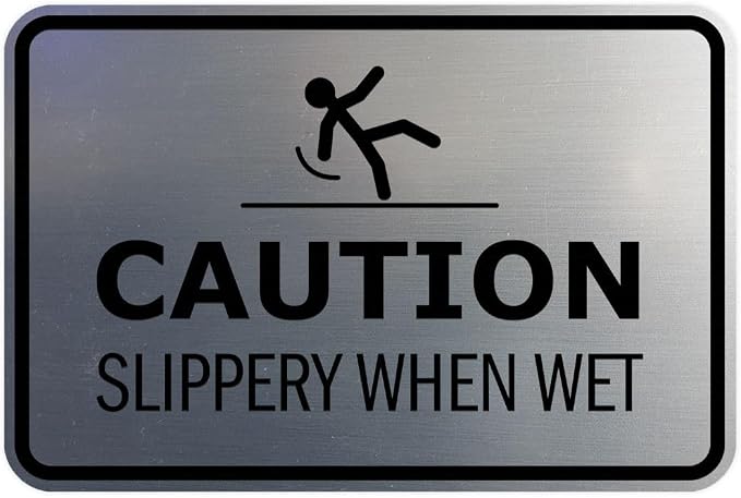 Signs ByLITA Classic Framed Caution: Slippery When Wet Door or Wall Sign Easy by SignsByLITA