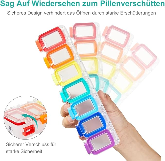 Fullicon Weekly Pill Organizer 7 Day Ultra Moisture and Spill Proof Daily Pill - Image 7