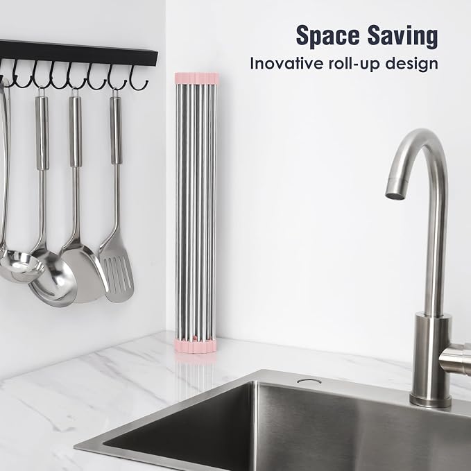 Tomorotec 21" x 15.5" Roll Up Dish Drying Rack Over Sink Drying Rack Sink Cover - Field & Grace