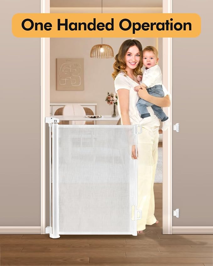 Retractable Baby Gate for Stairs & Doorways, Pet and Dog Safety Gate for - Image 3