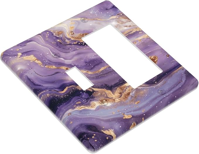 Luxury Marble Texture Purple And Gold Abstract Print Outlet Covers 1 Toggle 1 - Image 3