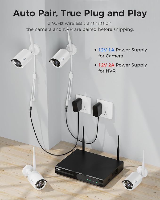 Hiseeu Wireless WiFi Security Camera System, Wired Plug-in Powered, Expandable - Image 5