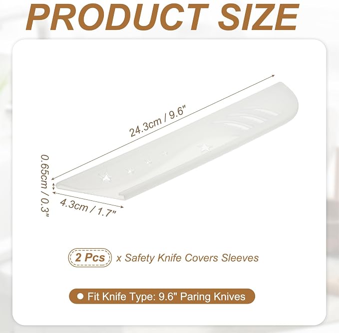uxcell 2Pcs Safety Knife Covers Sleeves, Universal PP Knife Sheaths Edge Guards - Image 2