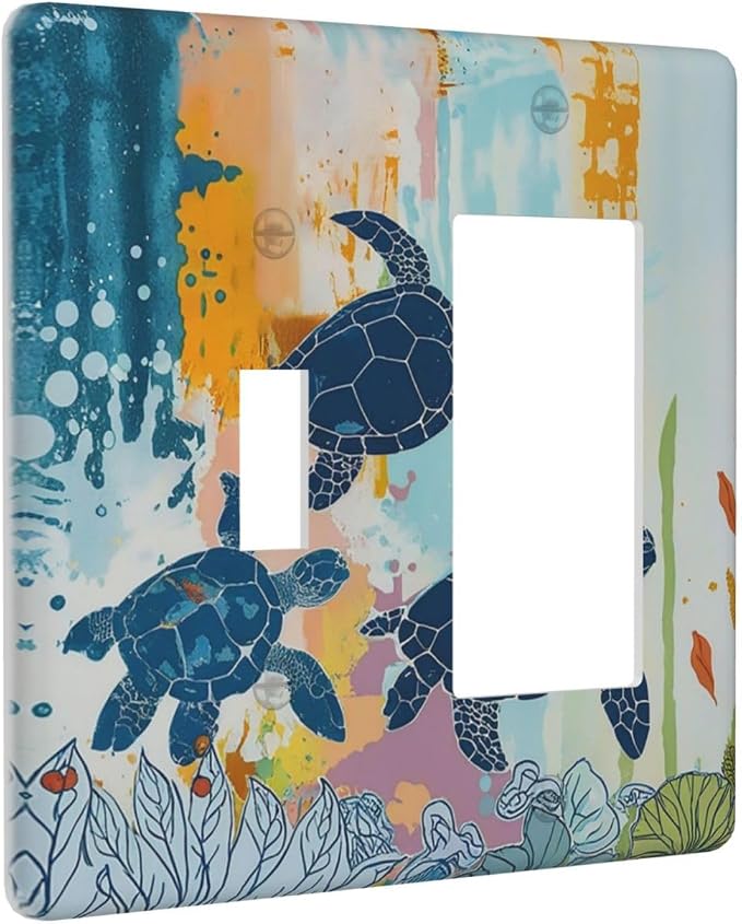 Outlet Covers Colorful Ocean Sea Turtle Marine Life 1 Toggle 1 Rocker - Image 2