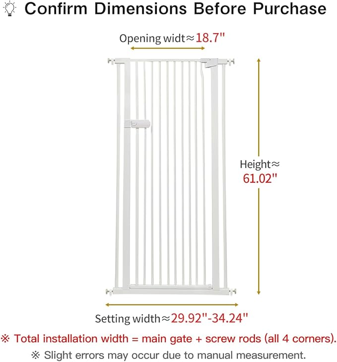 Lumizone Extra Tall Cat Gate 61.02" High Pressure Mounted Extra Wide 2025 New - Image 2