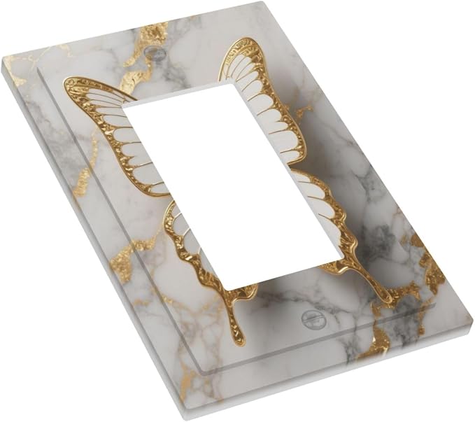 Gold Marble Shine Butterfly Abstract Modern Print Decorative Outlet Covers 1 - Image 3