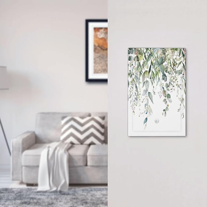 Sage Green Watercolor Eucalyptus Leaves Floral Flowers Light Switch Cover Plate - Image 7
