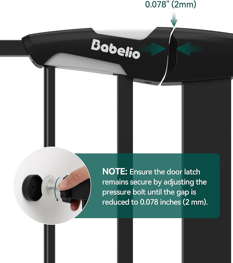 BABELIO 26-28.5 Inch Narrow Easy Install Baby Gate, Auto-Close Pet Gate - Image 8