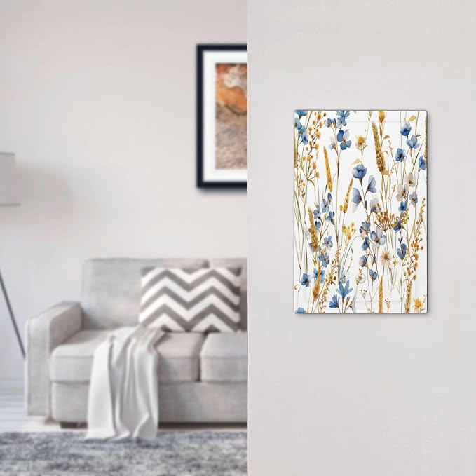 Vintage Wildflower Blue Gold Country Fall Wheat Floral Light Switch Cover Plate - Image 7