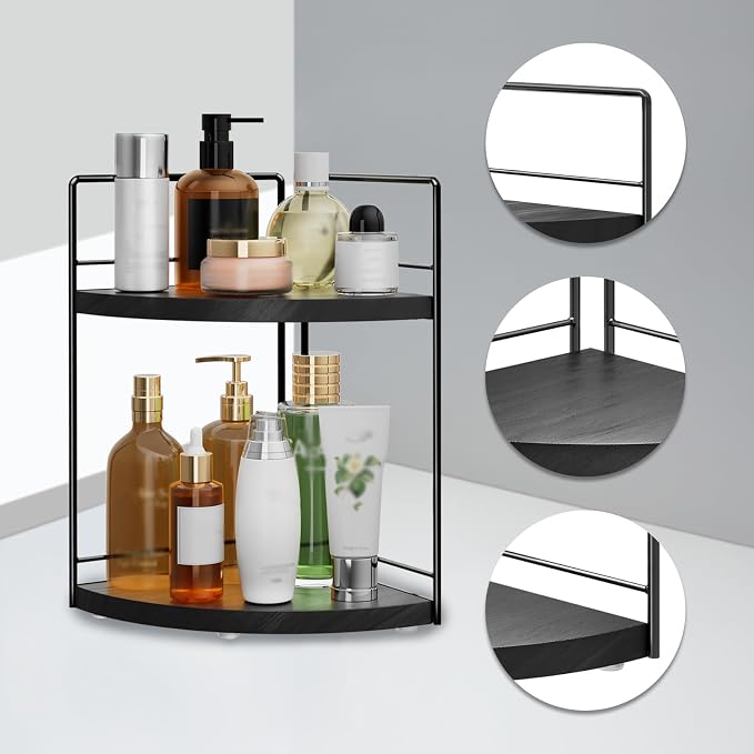 2 Pack Bathroom Counter Organizer, 2 Tier Corner Bathroom Counter Organizer - Image 4