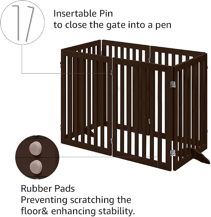 unipaws 120" Extra Wide Pet Gate, Free Standing Dog Gate - Image 5