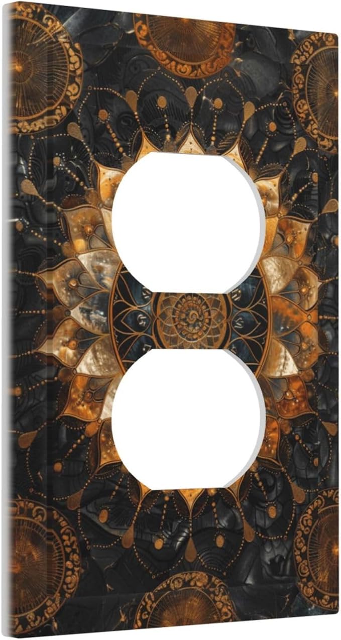 Cool Colorful Mandal Flowers Boho Floral Outlet Covers 1 Gang Duplex Light - Image 2