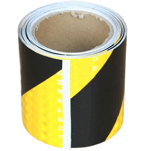 Yellow Black Reflective Tape Outdoor Waterproof 3 inch X 10 feet, High by tuyrchu