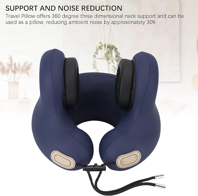 Travel Neck Pillow, 360 Degree Comfort Portable Neck Pillow Airplane Sleeping - Image 2