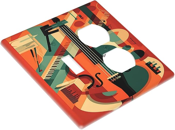 Wallplates Violin Abstract Jazz Colorful Painting 1 Toggle 1 Duplex Switch - Image 3