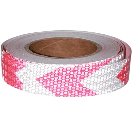 Industrial Reflective Tape Red and White Outdoor Waterproof 1 inch, High by tuyrchu