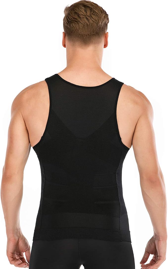 Mens Compression Shirt to Hide Gynecomastia Moobs Slimming Body Shaper Vest - Image 2