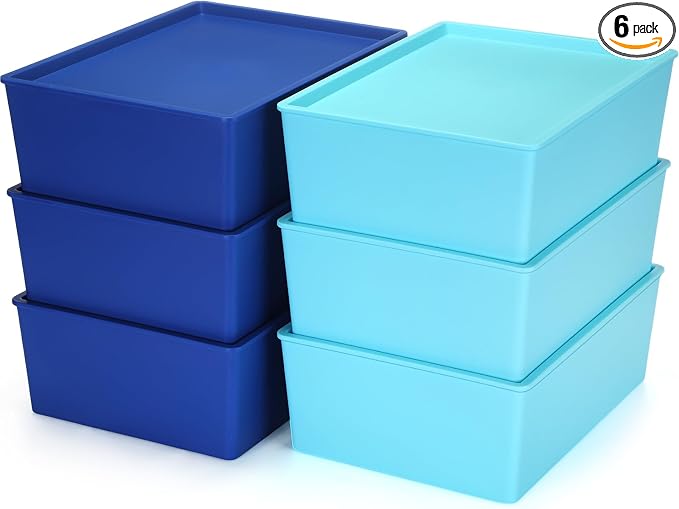 Menkxi 6 Pcs Large Plastic Storage Bins by Menkxi