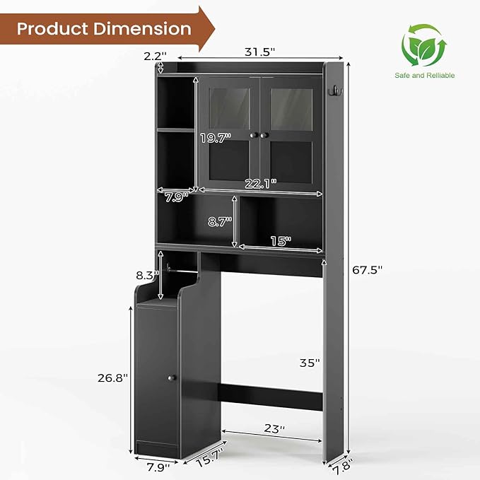 Itaar Over The Toilet Storage Cabinet, Over Toilet Bathroom Organizer - Image 2