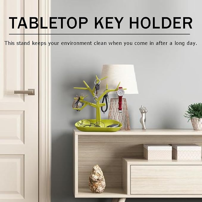 Tabletop Key Holder Stand Tree Key Rack, Stand Jewelry Display Necklace Ring - Image 2