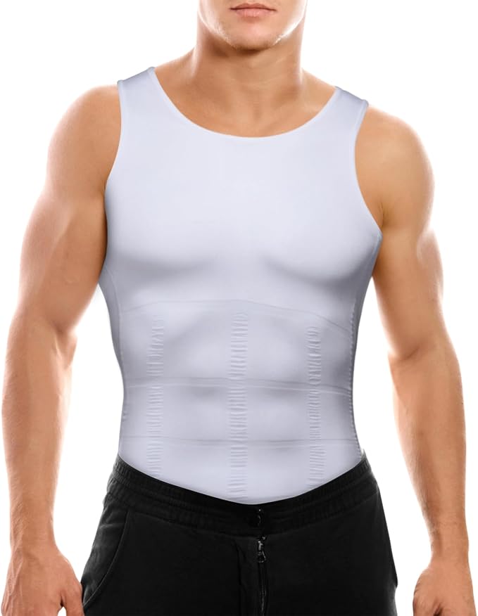 Mens Slimming Body Shaper Vest, Gynecomastia Compression Shirts, Tummy Control by Unknown