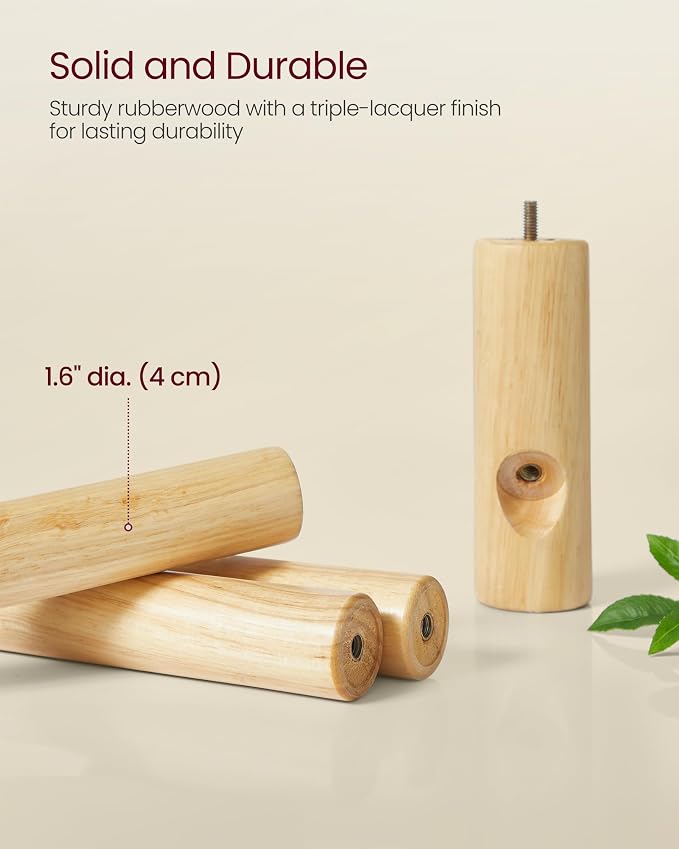 VASAGLE Solid Wood Coat Rack, Free Standing Hall Coat Tree - Image 4