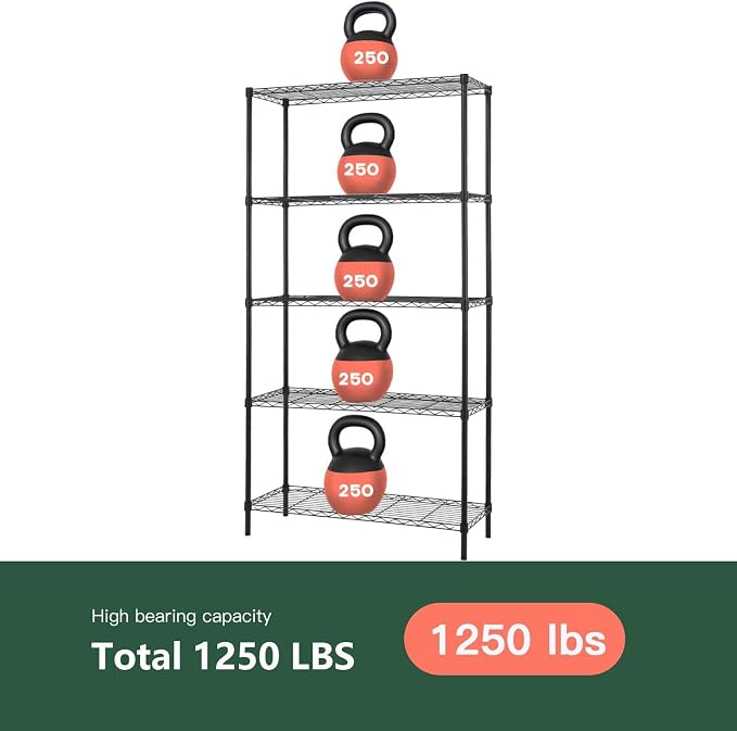 FDW 14" D×36" W×72" H Wire Shelving Unit Commercial Metal Shelf - Image 7