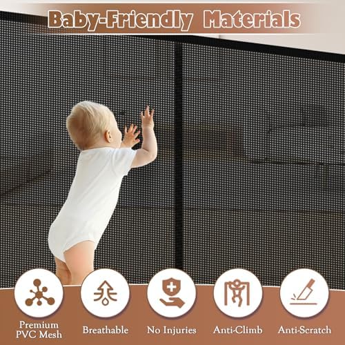 160" Retractable Baby Gate Extra Wide, 41" Tall Retractable Dog Gate